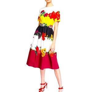 Oscar de la Renta color-blocked day dress